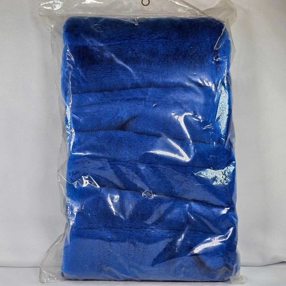 Vtg Crown Products Pro-Tour Golf Headcovers Blue Plush Acrylic Fur Made USA New